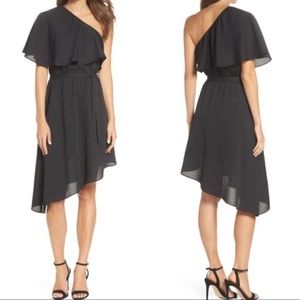 One-Shoulder Black Charles Henry Dress